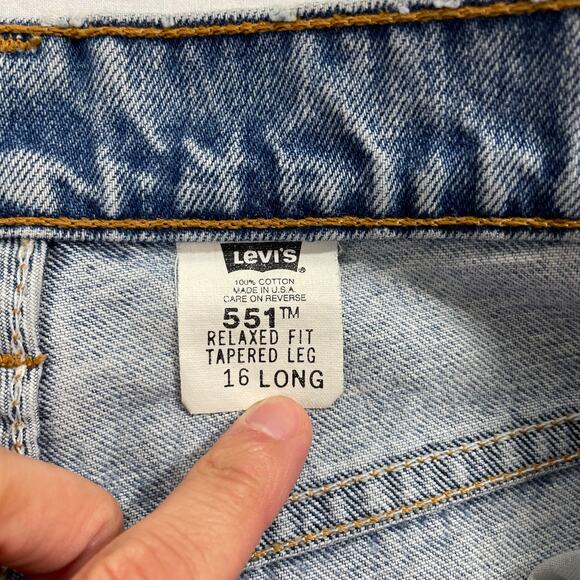 VTG 90s Levi's 551 Red Tab Jeans size 16L Lightwash Highwaist Retro - Picture 8 of 14